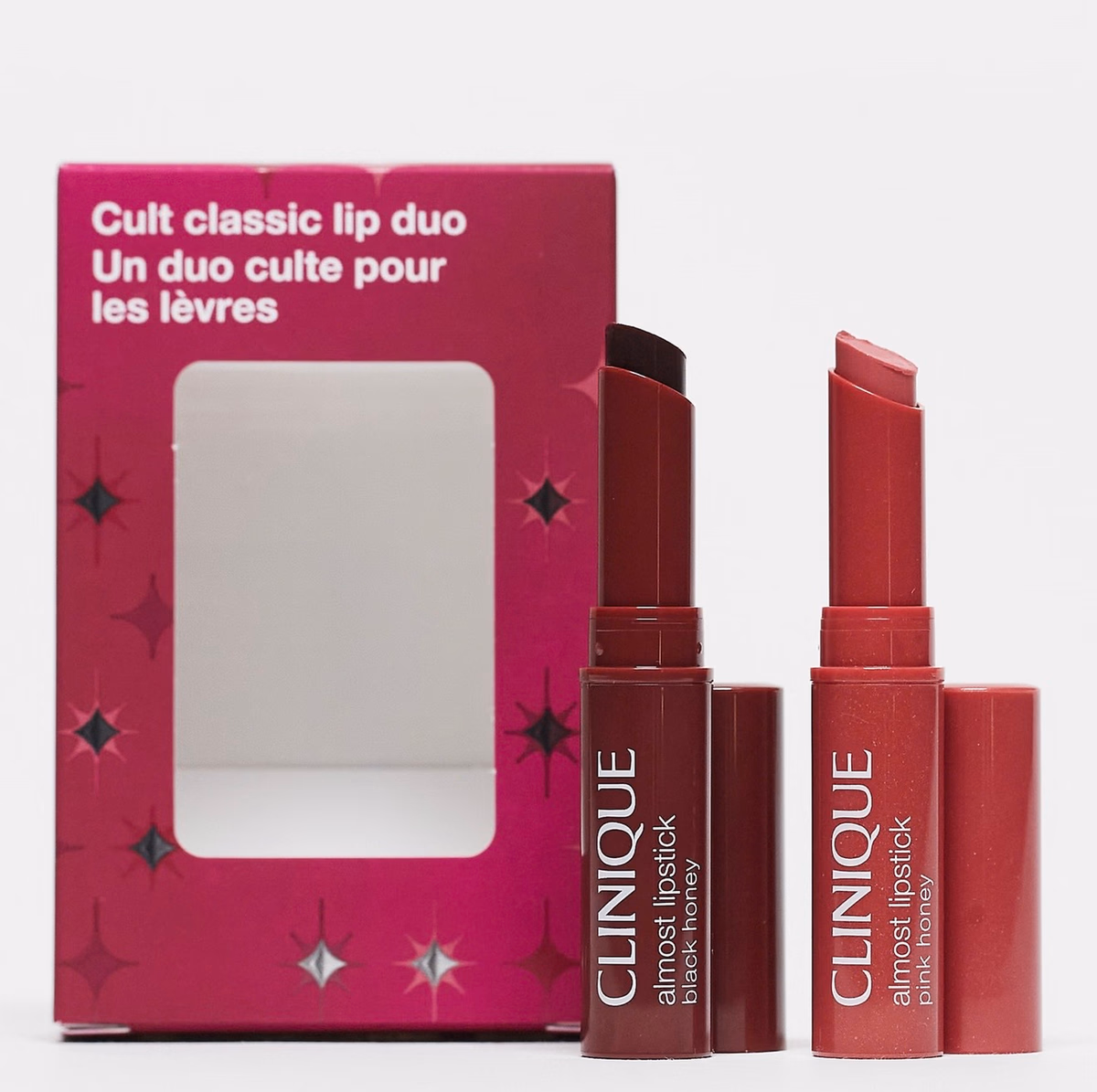پک دوتایی بالم لب کلینیک (Clinique Almost Lipstick Mini Duo) - رنگ‌های Black Honey و Pink Honey 