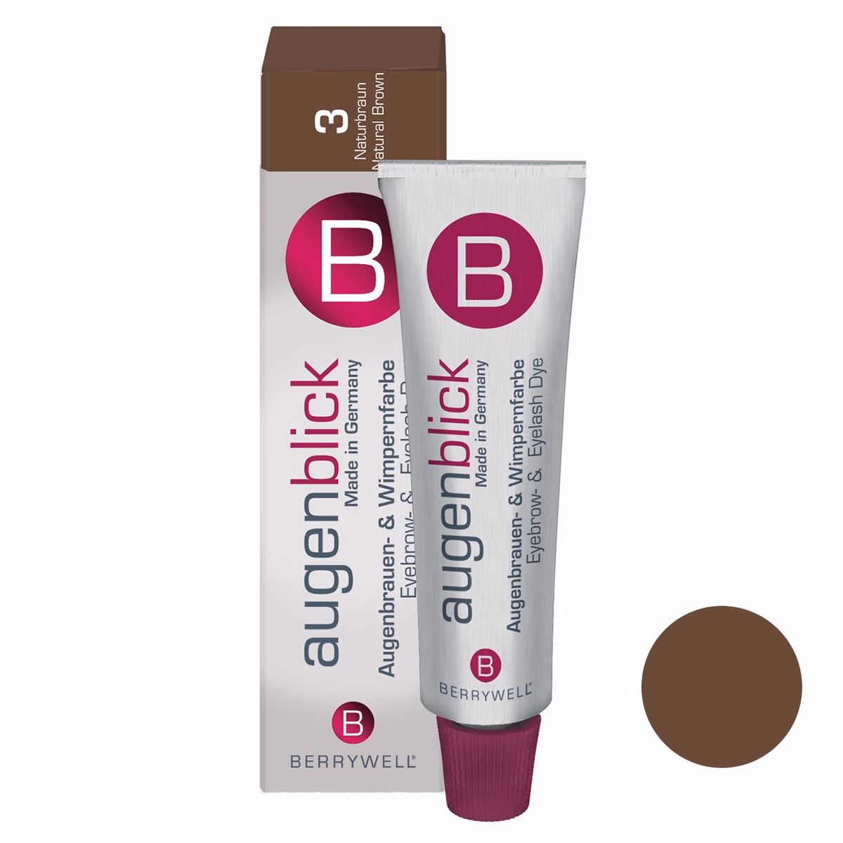 رنگ ابرو و مژه بری‌ول Augenblick شماره 3 قهوه‌ای طبیعی | Berrywell Augenblick Eyebrow & Eyelash Dye No. 3