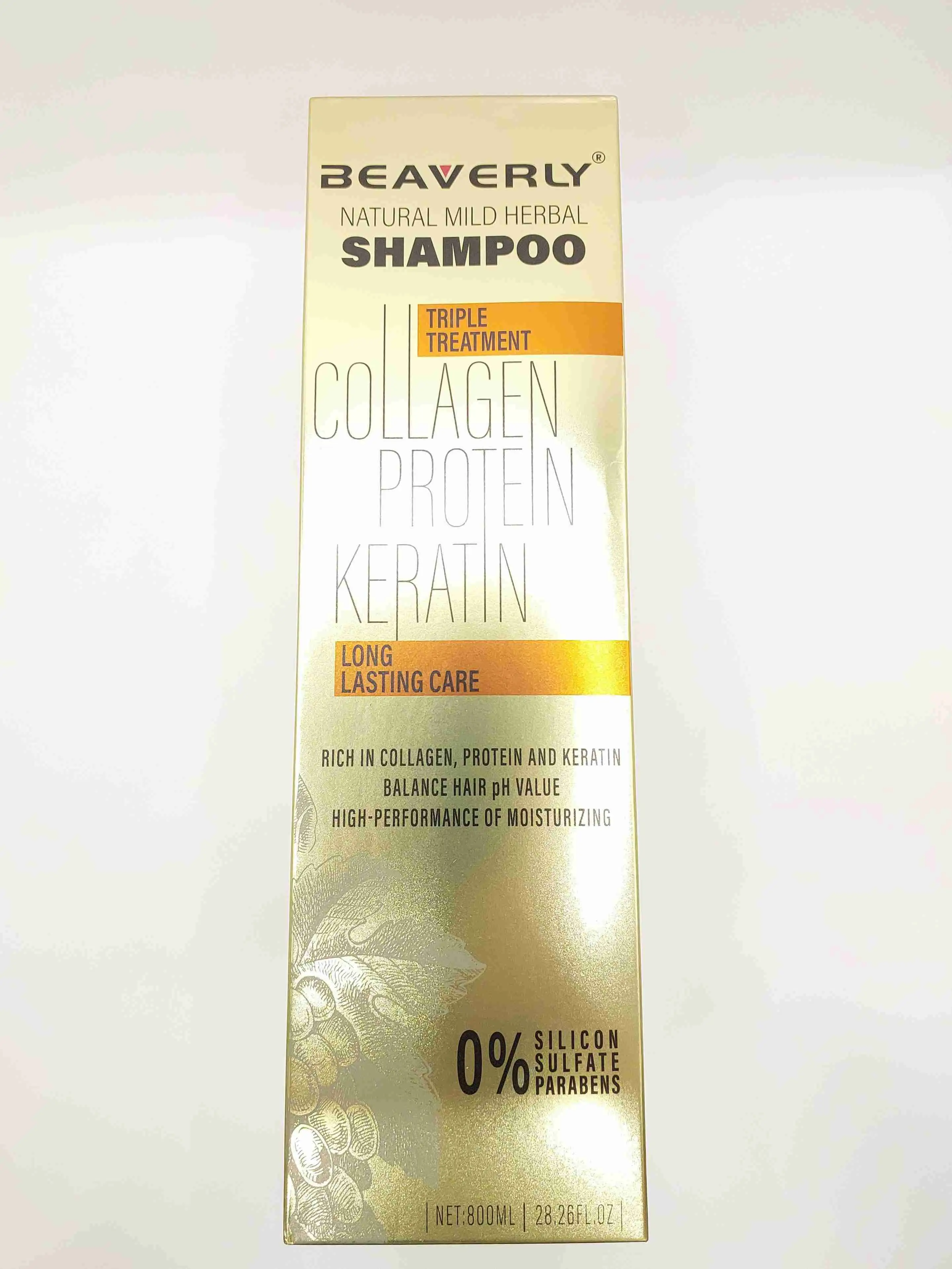 شامپو ملایم گیاهی بدون سولفات بیورلی با درمان سه گانه کلاژن، پروتئین و کراتین ( BEAVERLY )