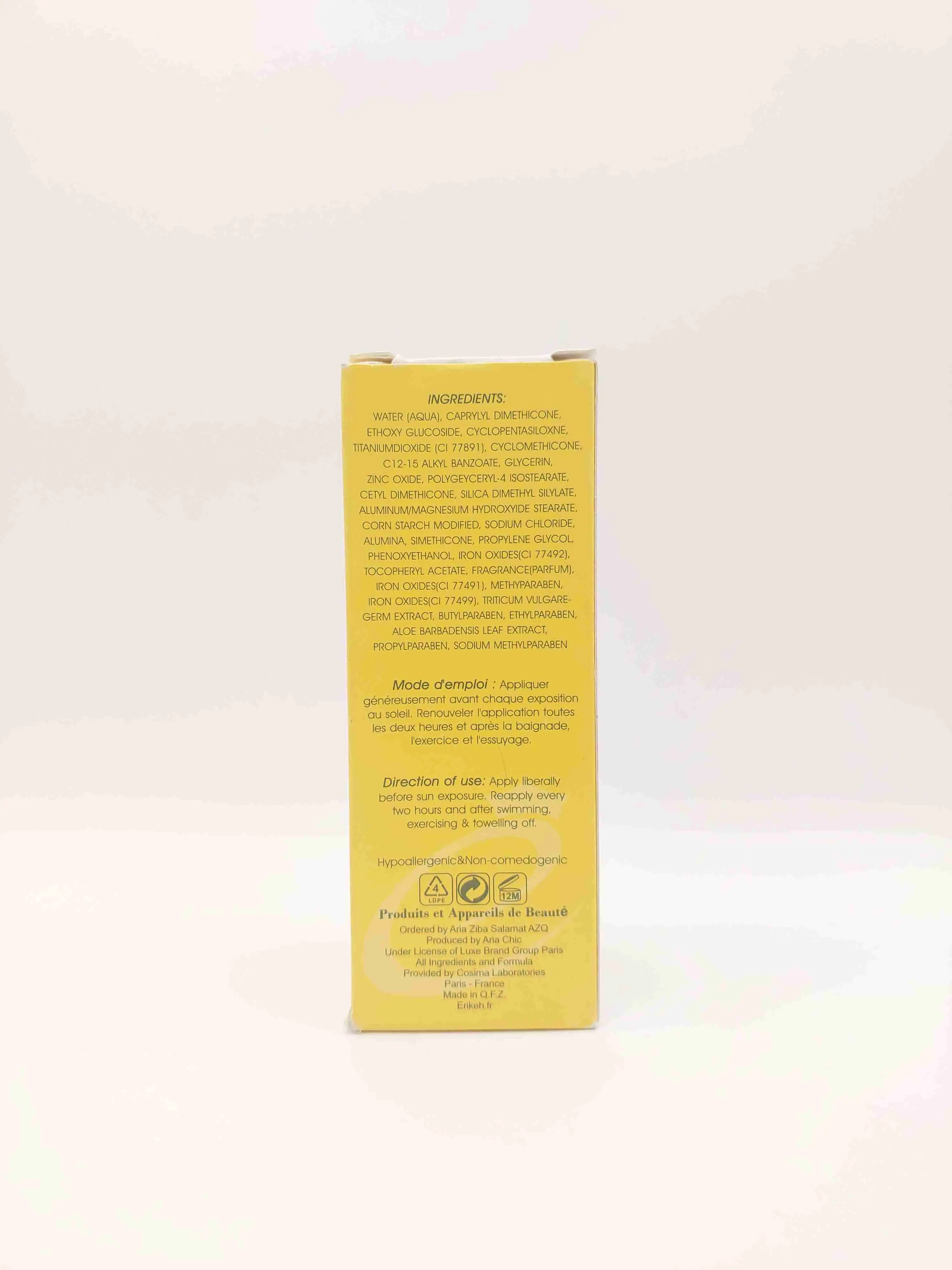 کرم ضد آفتاب رنگی بدون چربی اریکه SPF 50