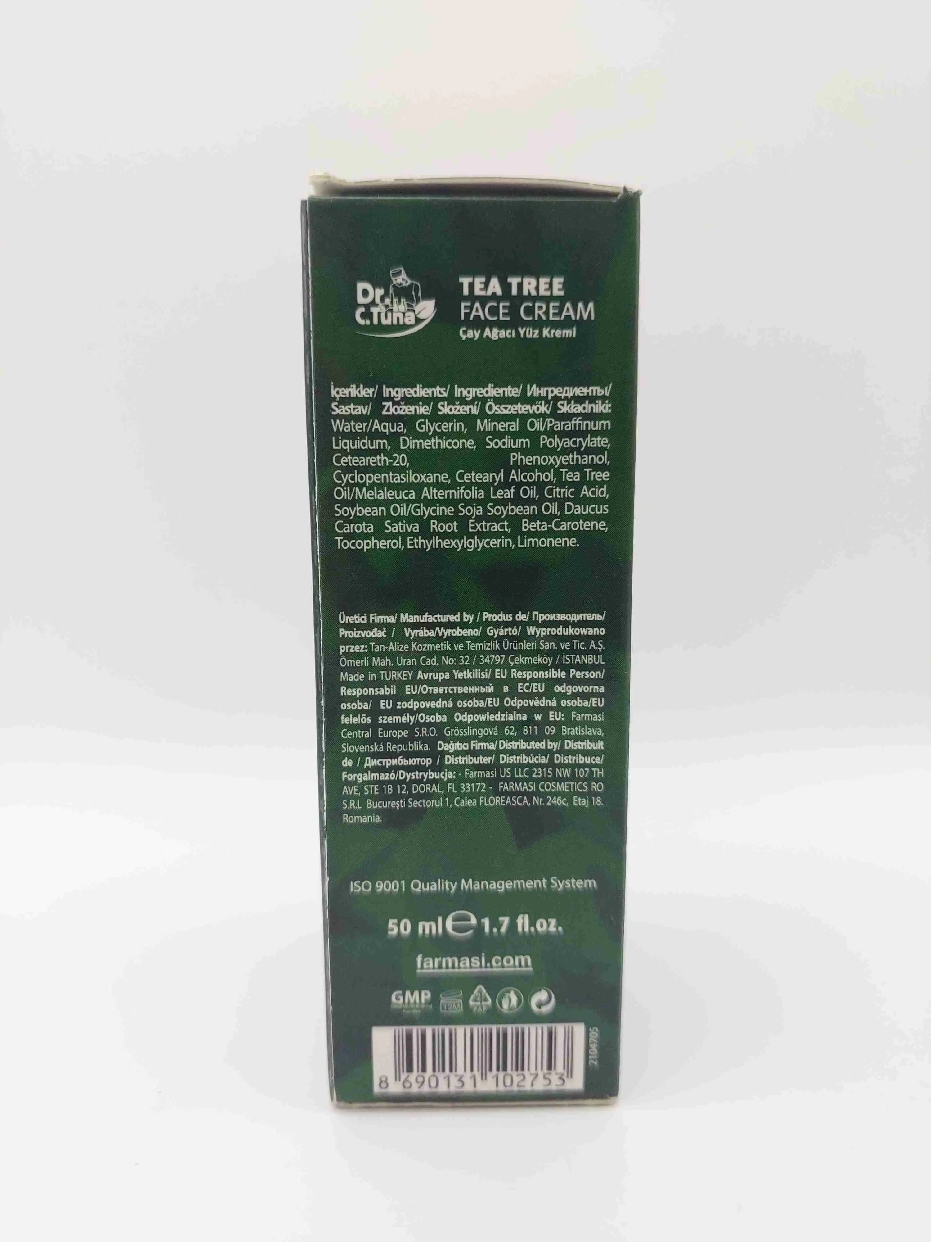 کرم آبرسان چای سبز ضد جوش دکتر سی تونا فارماسی (Dr. Tuna Tea Tree Face Cream)