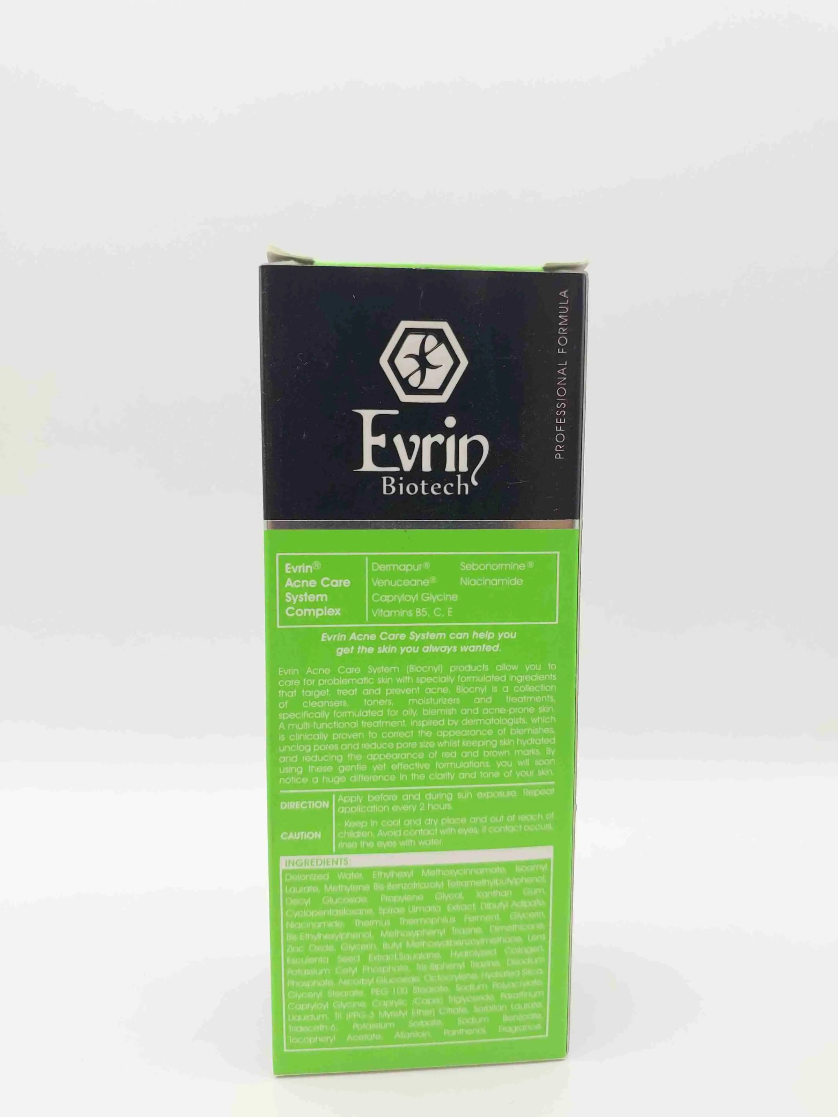 کرم ضد آفتاب بیوکنل SPF 30 پوست‌های چرب و مستعد آکنه اورین ( Evrin ) 