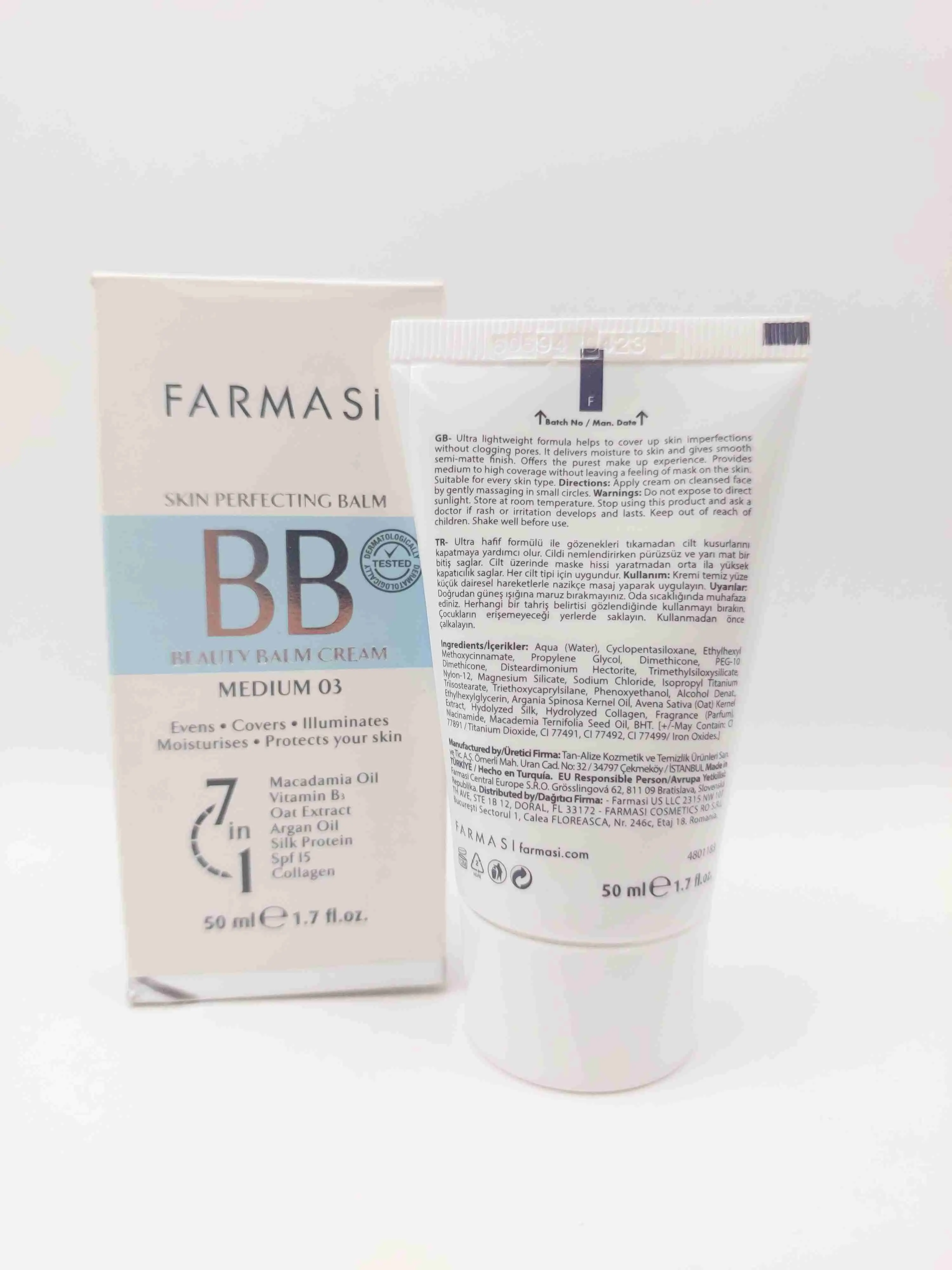 کرم بی‌بی شماره 03 فارماسی (Farmasi Skin Perfecting Balm BB Cream)