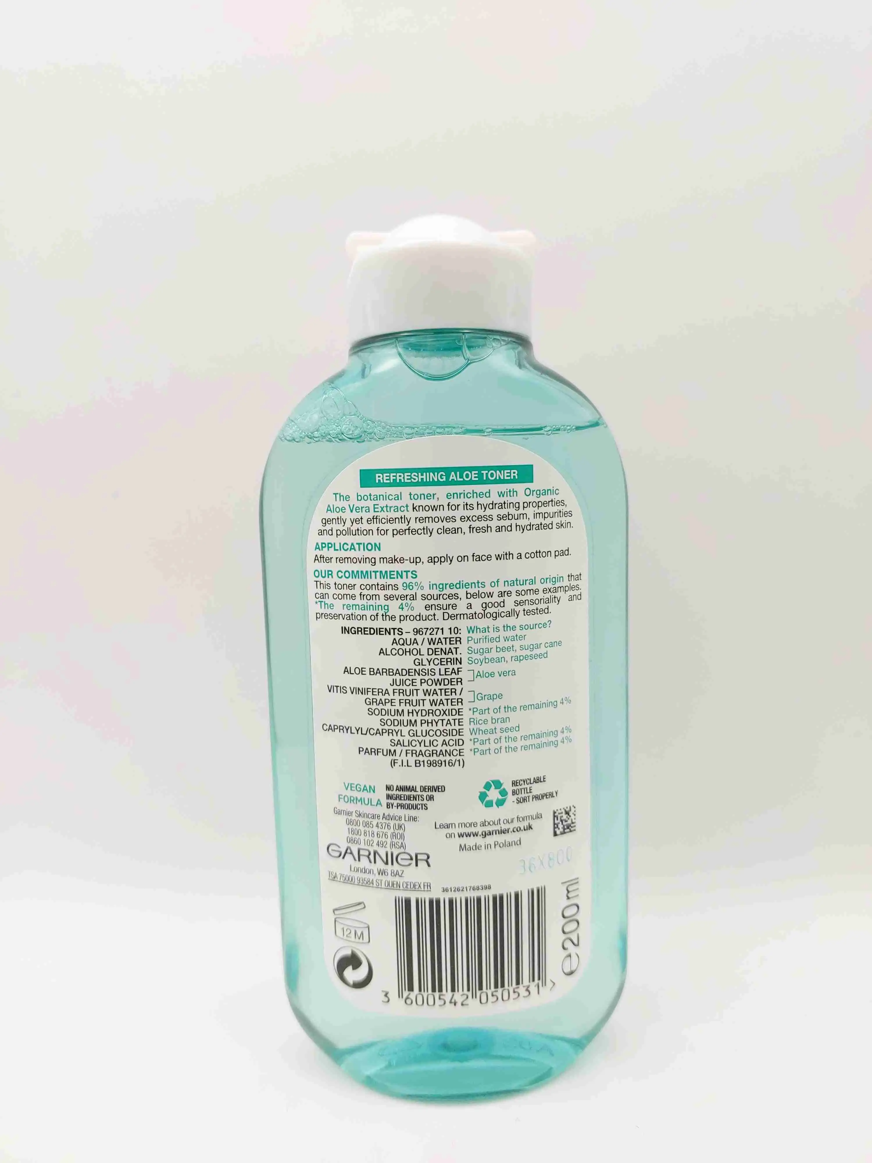 تونر گیاهی گارنیر مناسب انواع پوست حجم 200 میلی لیتر