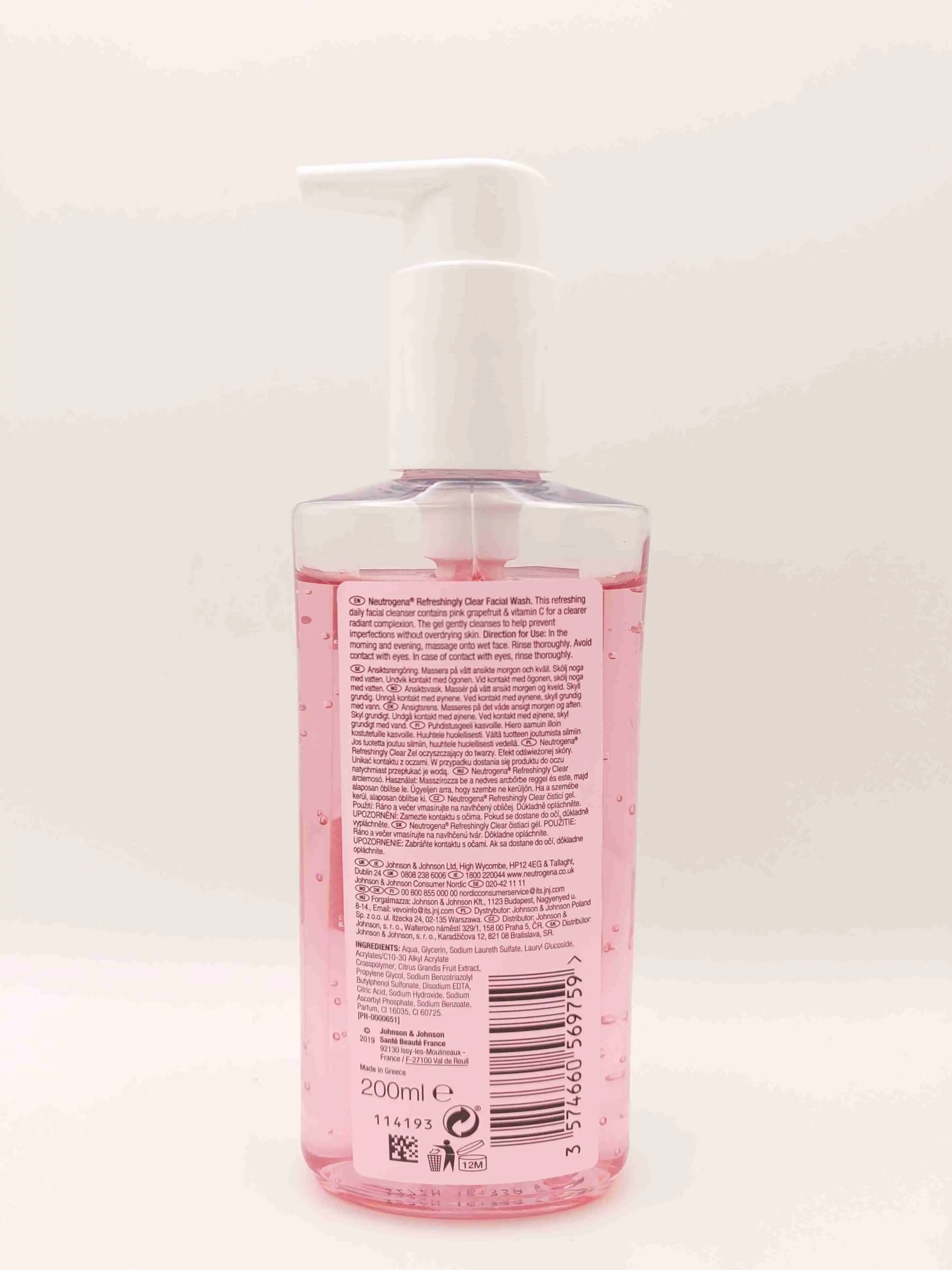 ژل شستشوی صورت ضدلک گریپ فروت نوتروژینا 200 میل