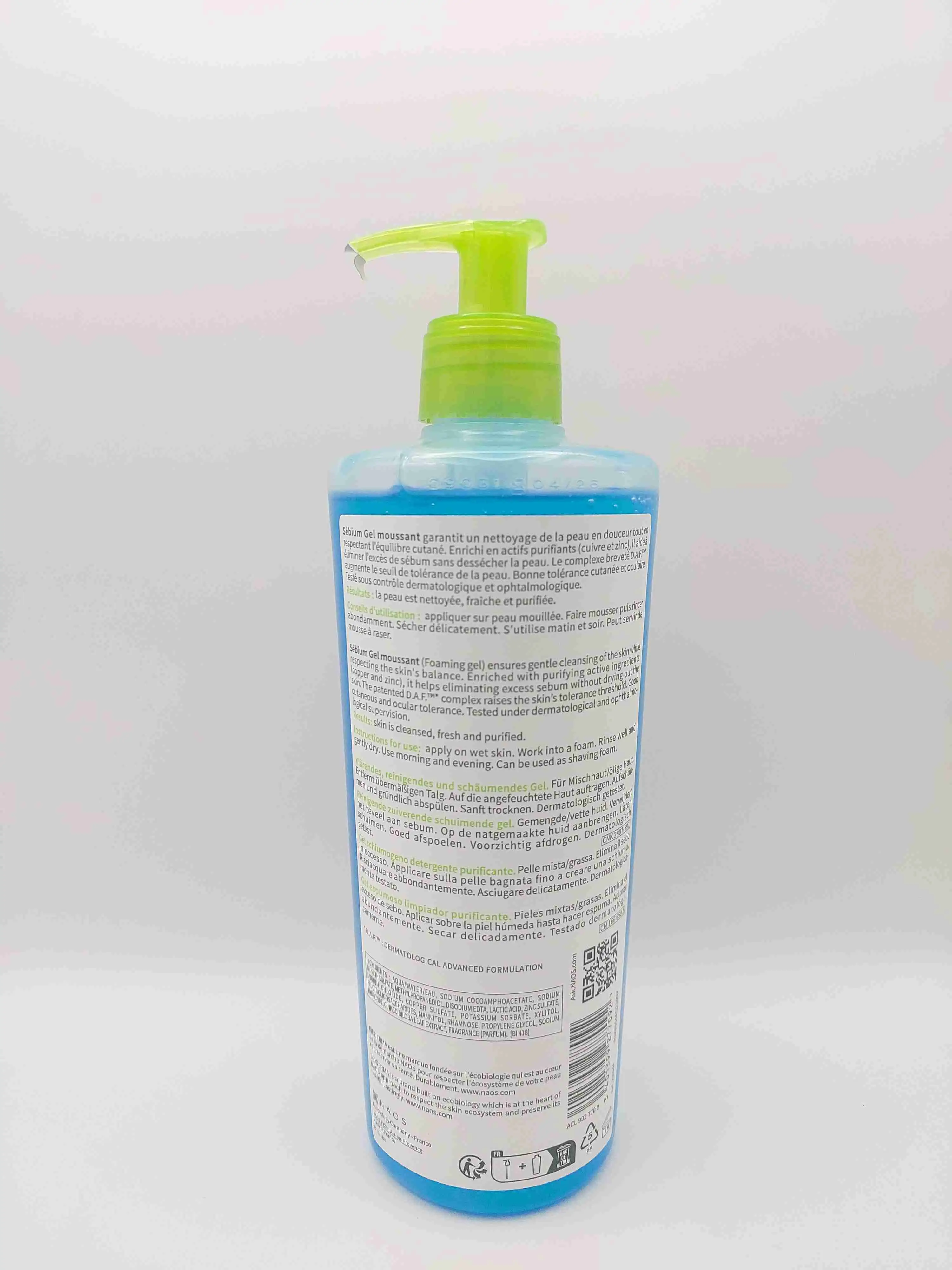 ژل شوینده صورت سبوم بیودرما پوست‌های مختلط تا چرب 500 میل (Bioderma Sebium Foaming Gel)