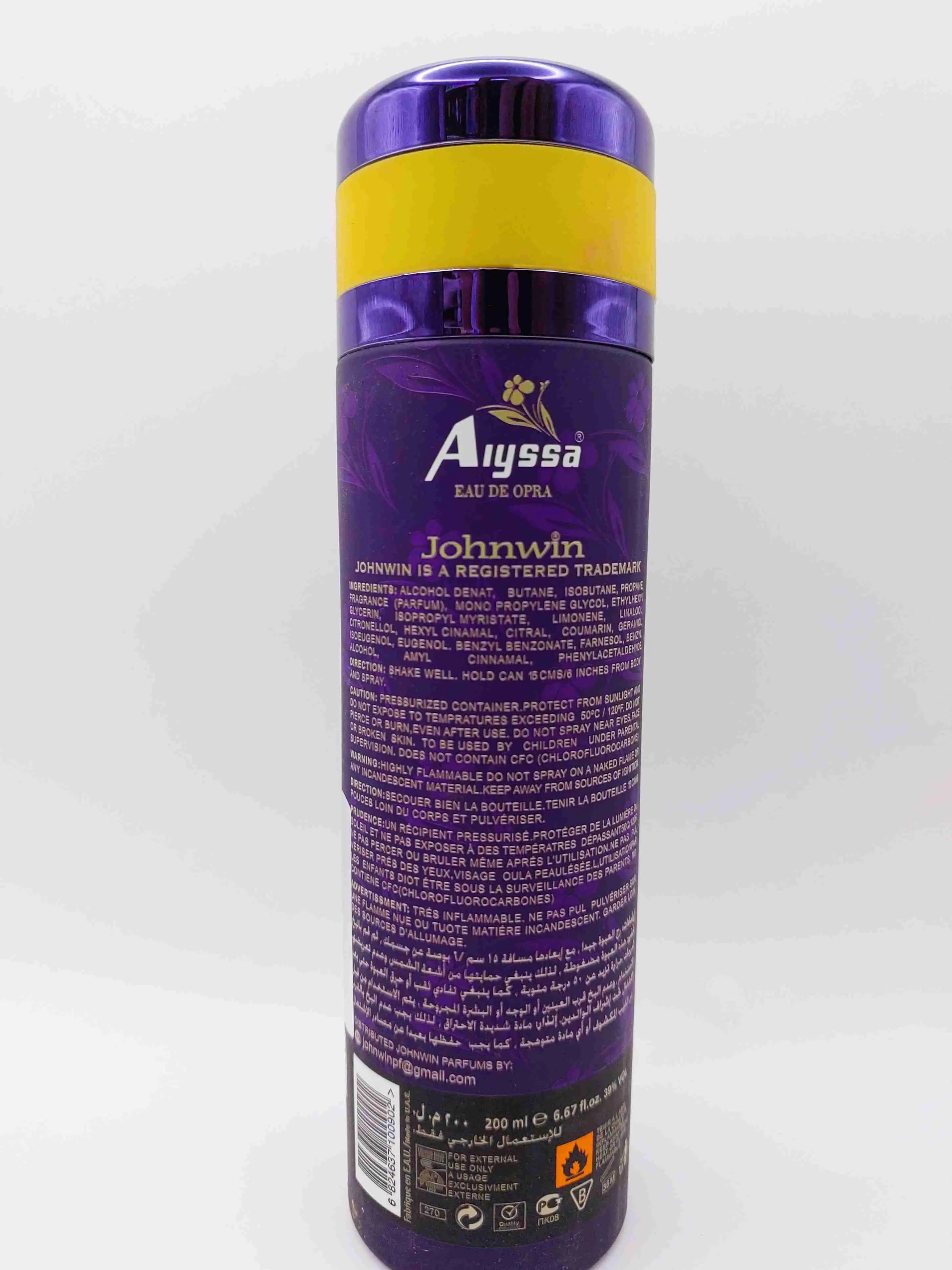 اسپری بدن زنانه آلیسا جانوین Johnwin رایحه گلدار