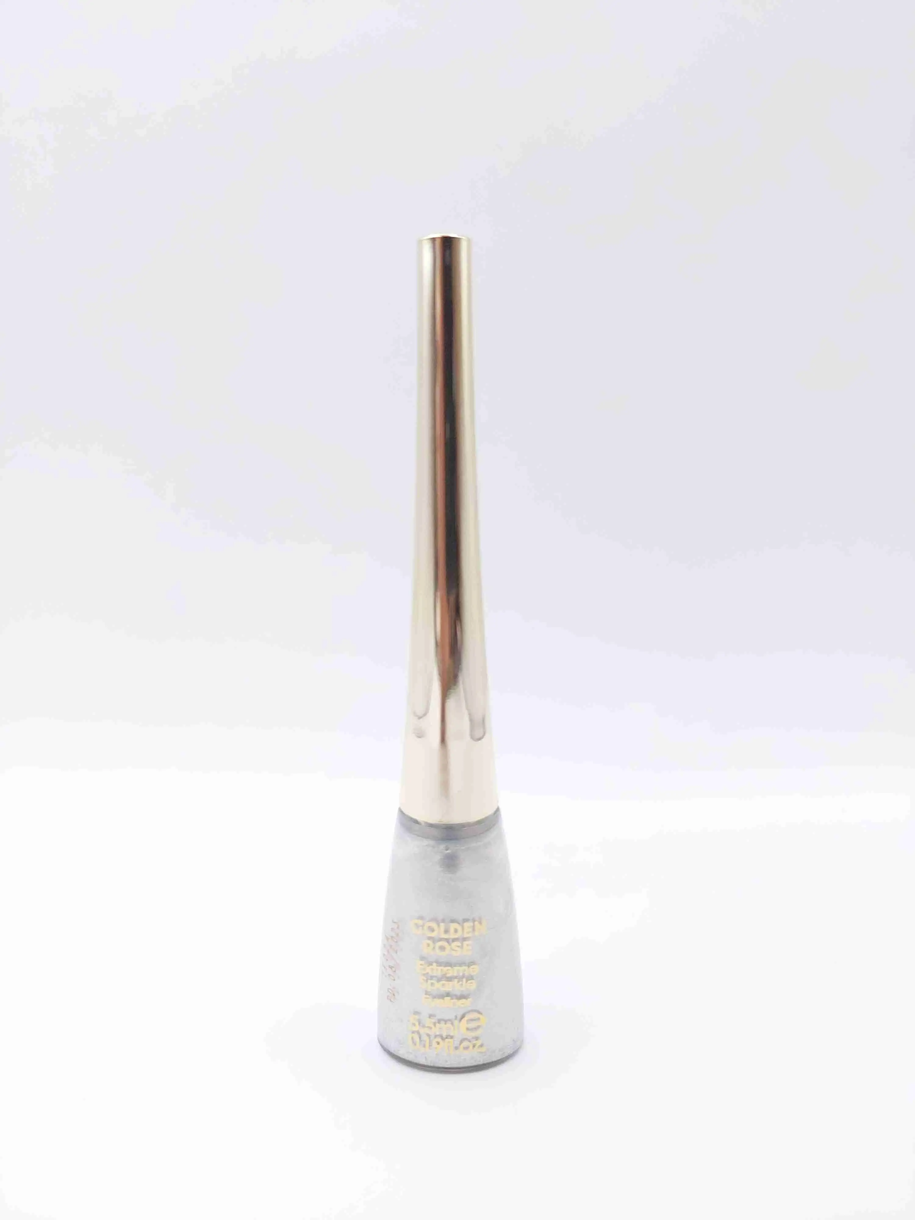 خط چشم ماژیکی کوزه ای ضد آب رنگ نقره ای براق لیکوئید آیلایتر شماره 101 GOLDEN ROSE Extreme Sparkle