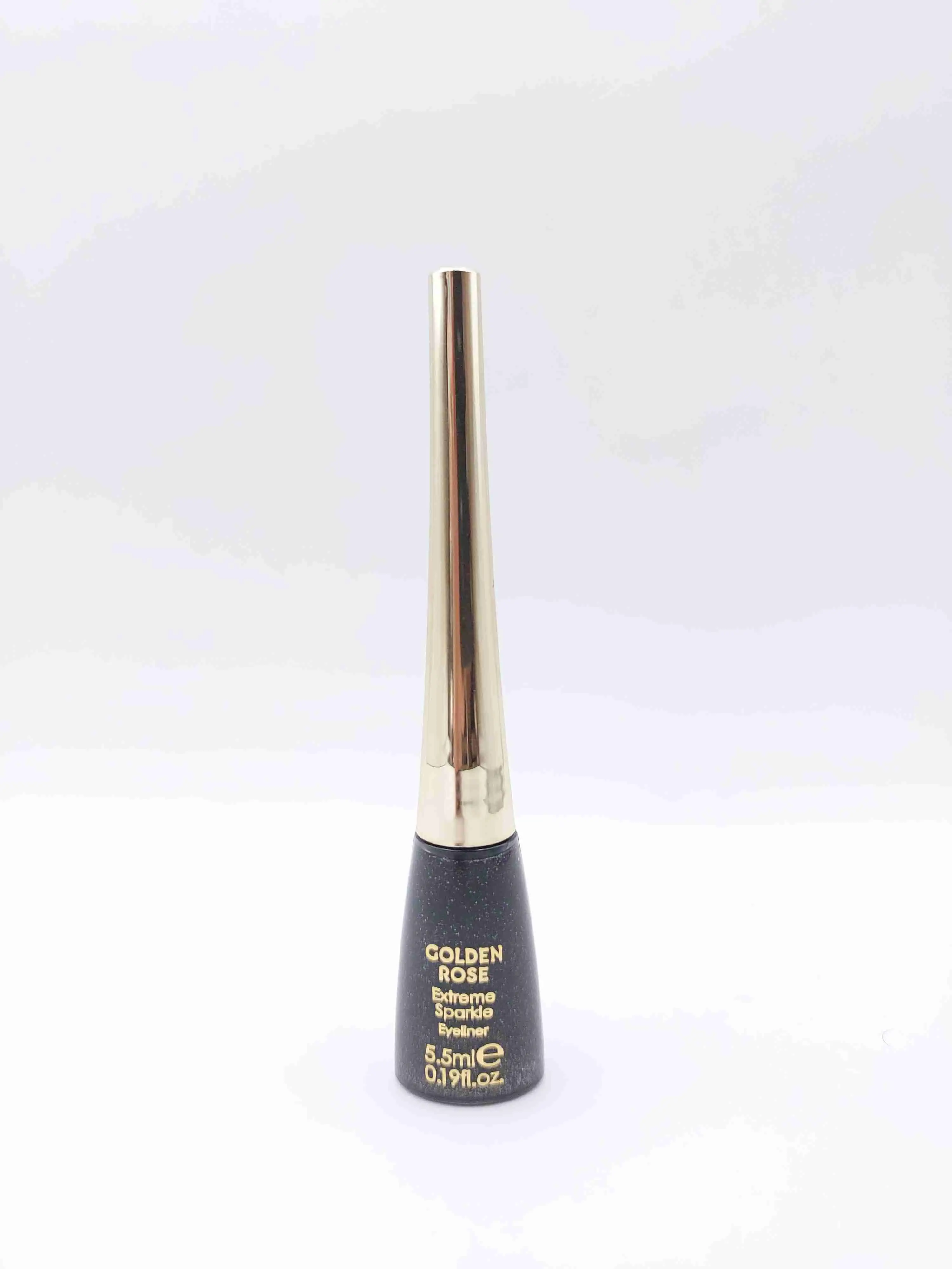 خط چشم ماژیکی کوزه ای ضد آب رنگ مشکی براق لیکوئید آیلایتر شماره 102 GOLDEN ROSE Extreme Sparkle