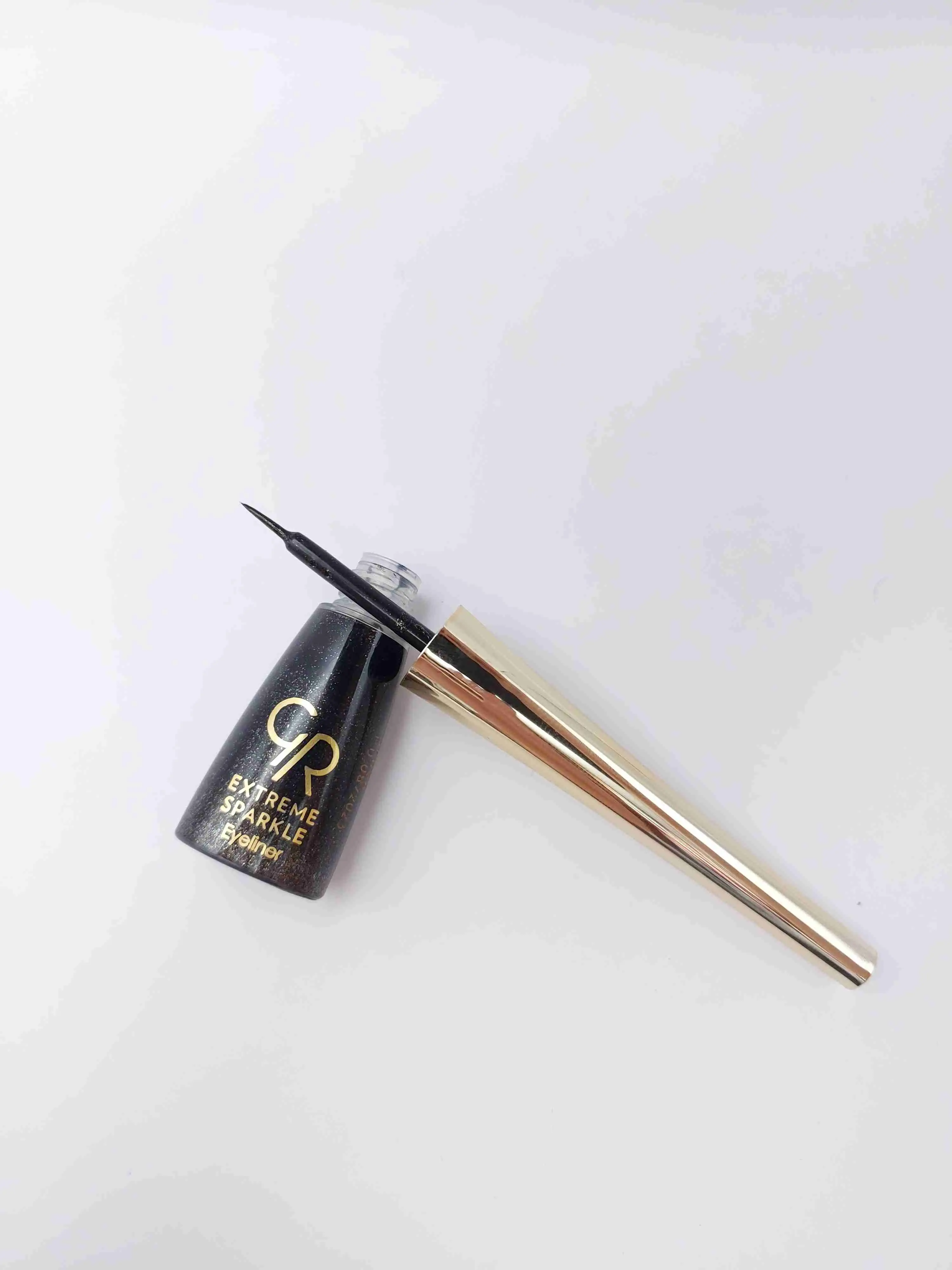 خط چشم ماژیکی کوزه ای ضد آب رنگ مشکی براق لیکوئید آیلایتر شماره 102 GOLDEN ROSE Extreme Sparkle