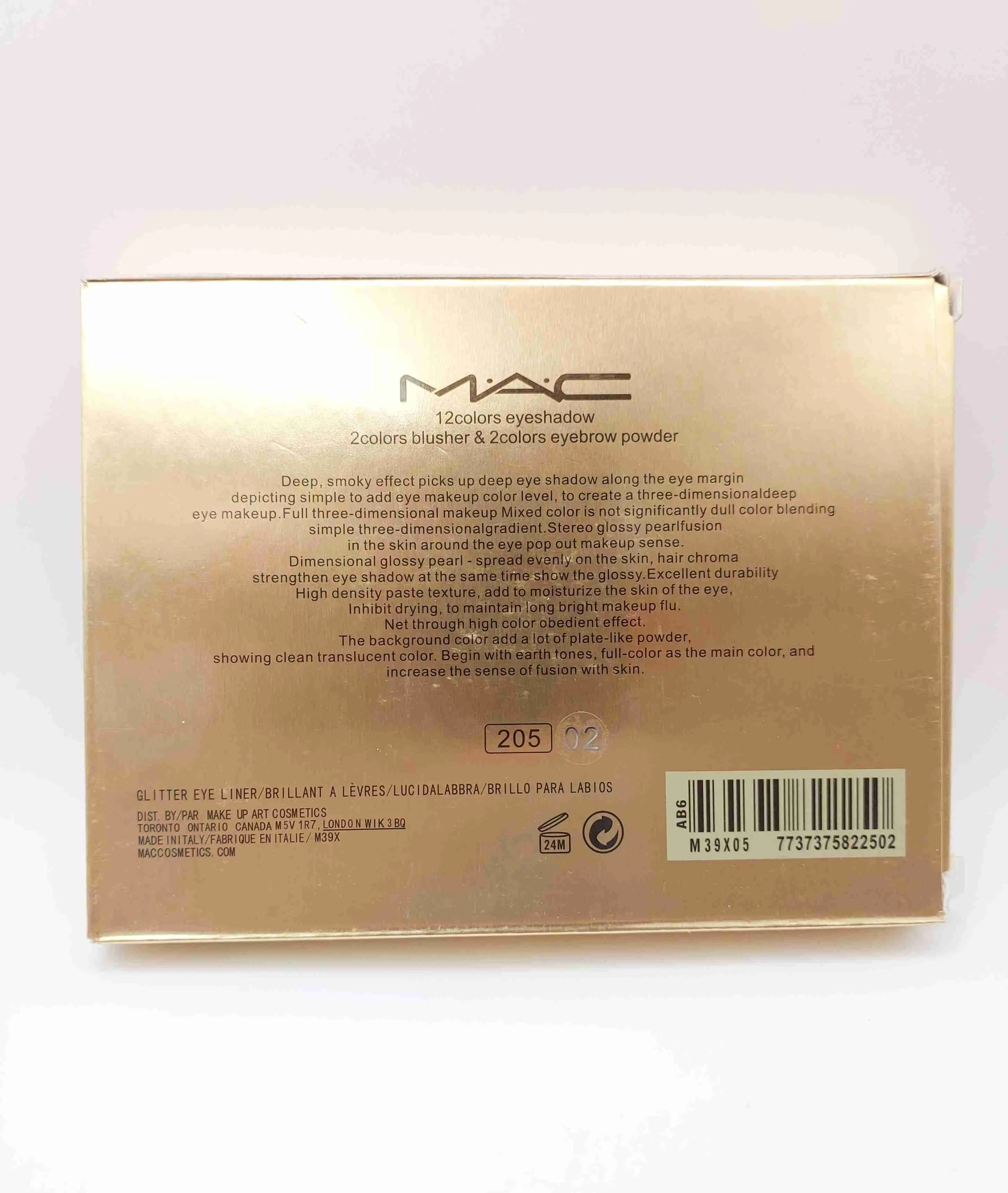 پالت آرایشی چندکاره ( 12 رنگ سایه چشم مات، 2 رنگ رژگونه و 2 رنگ پودر ابرو ) MAC