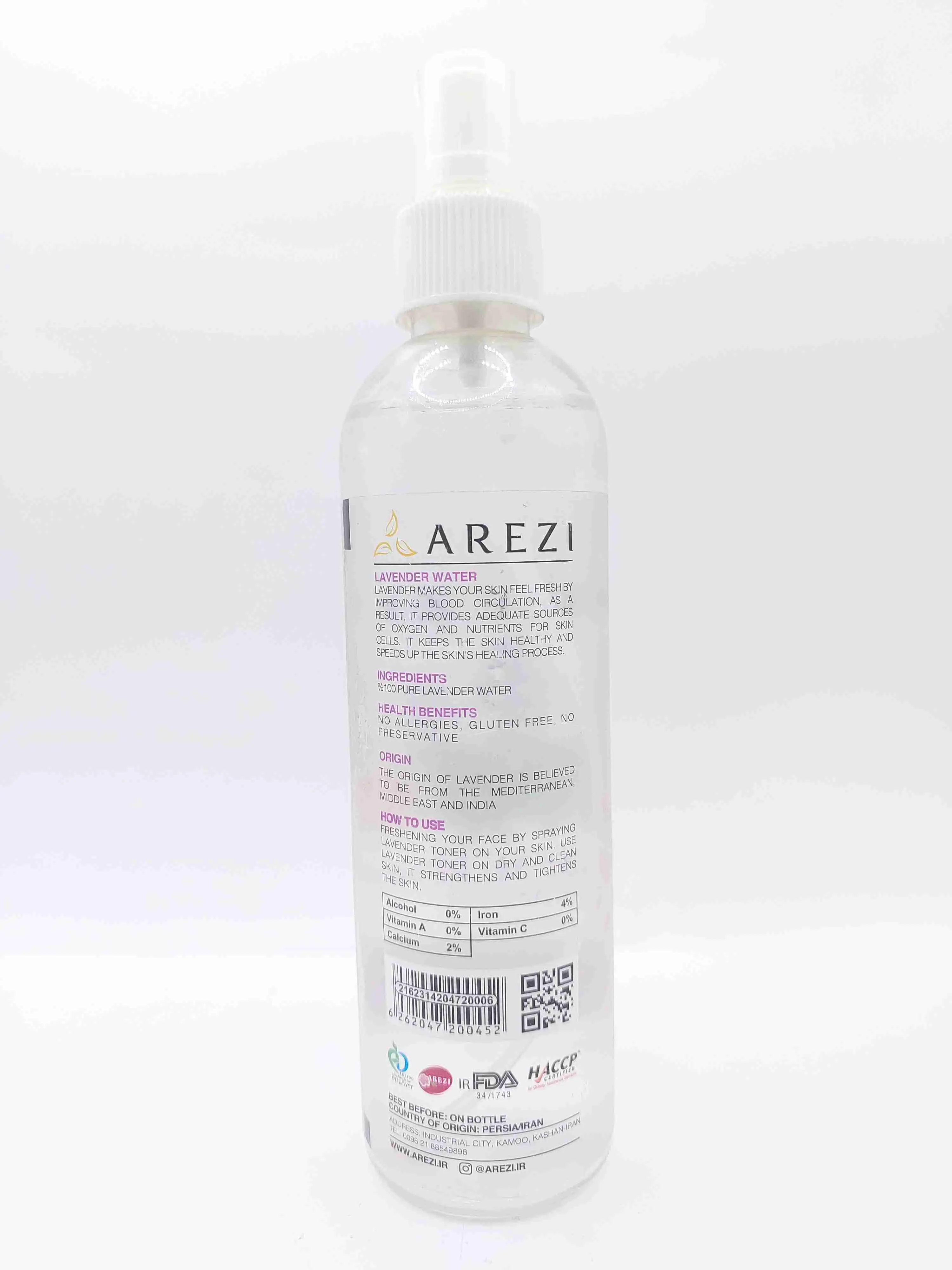 تونر صورت با پایه آب اسطوخودوس (Lavender Water Toner) عارضی (Arezi)