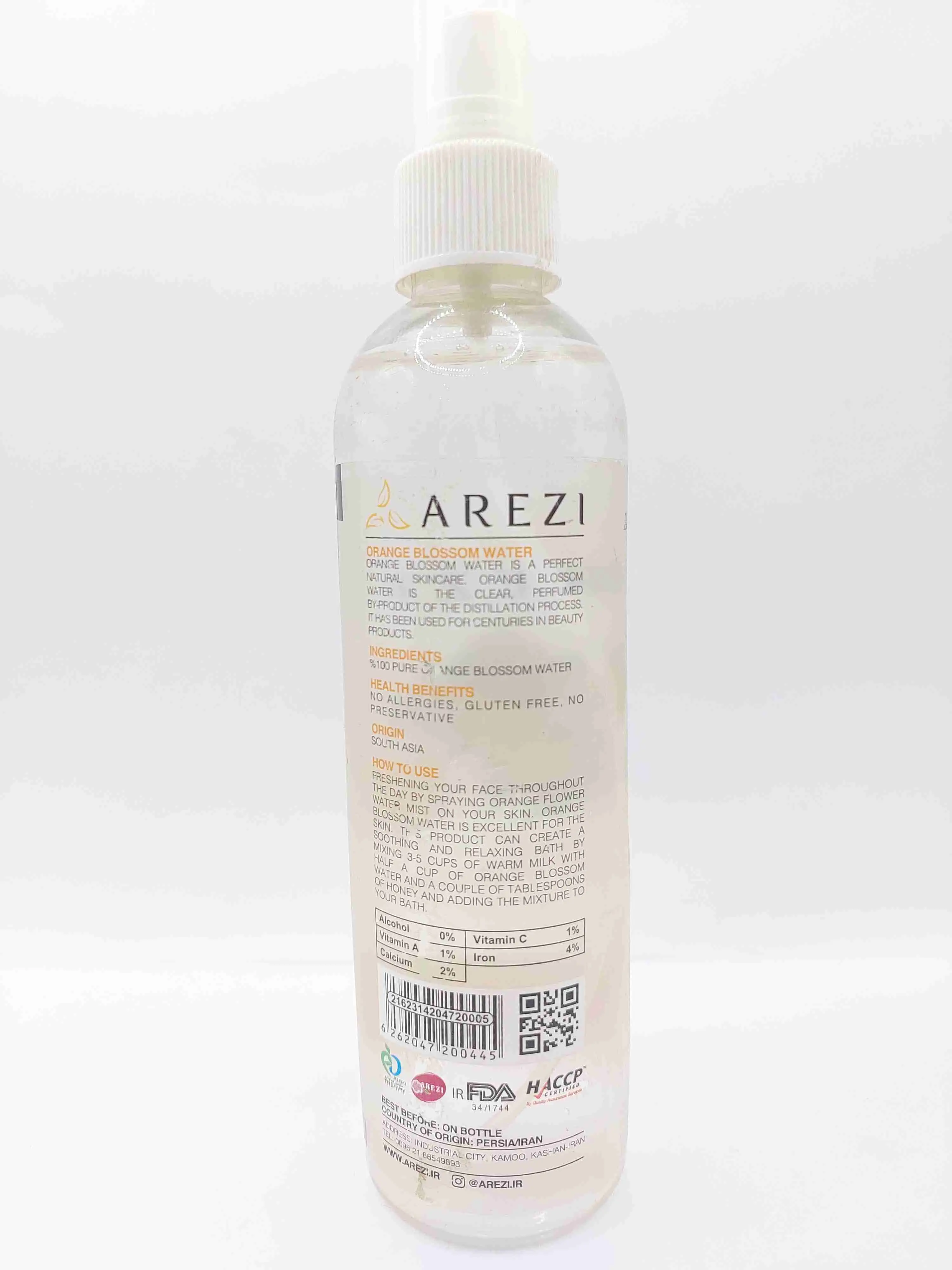 تونر صورت با پایه آب گل بهار نارنج عارضی (Arezi)